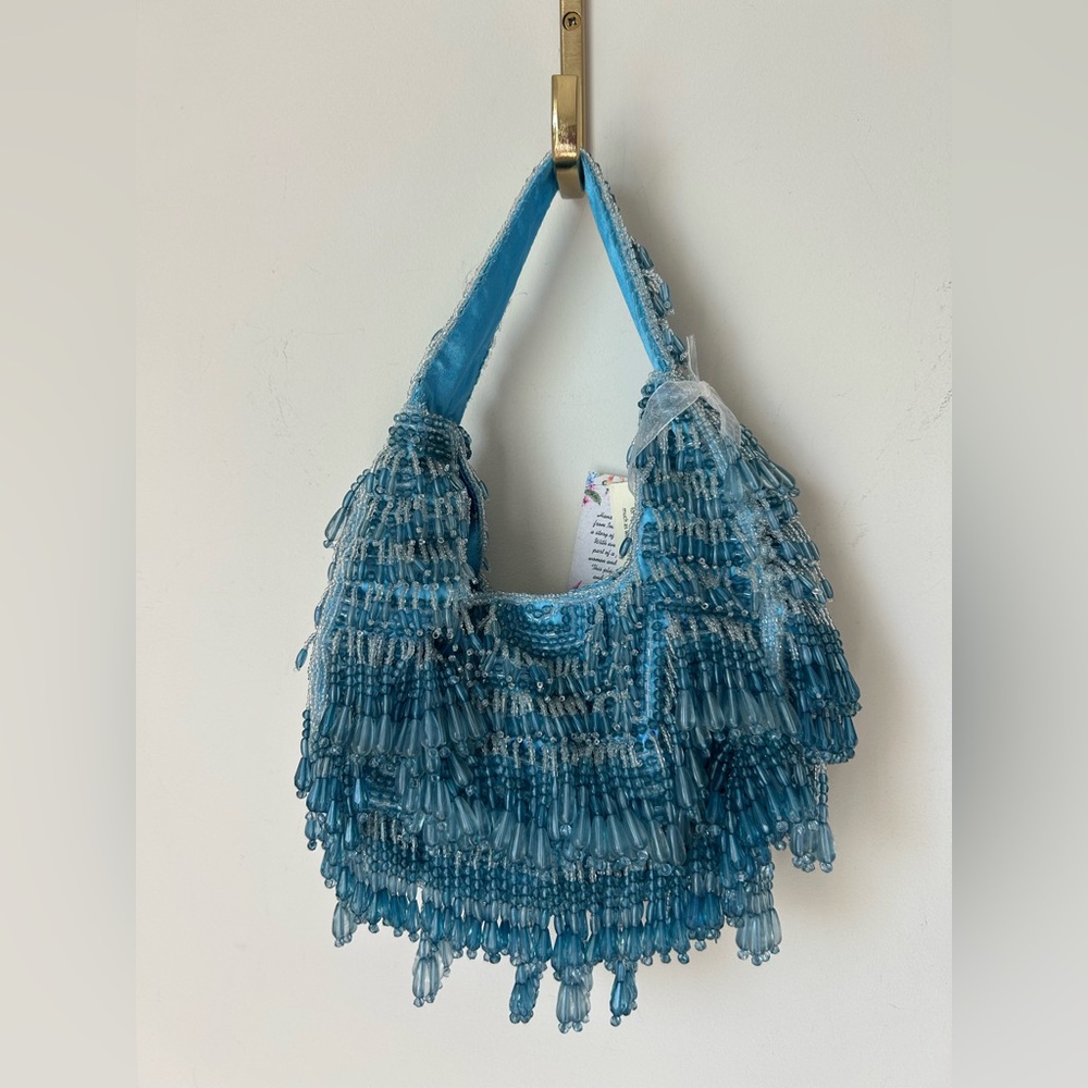 Viral Beaded Blue Bag - Picture 2 of 4